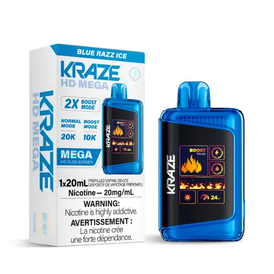 KRAZE HD MEGA </BR> BLUE RAZZ ICE